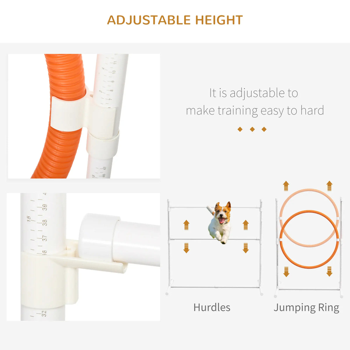 7 Pcs Dog Agility Kit, Tunnels, Weave Poles, Adjustable Hurdles, Blue Dog Agility Training Equipment at Gallery Canada