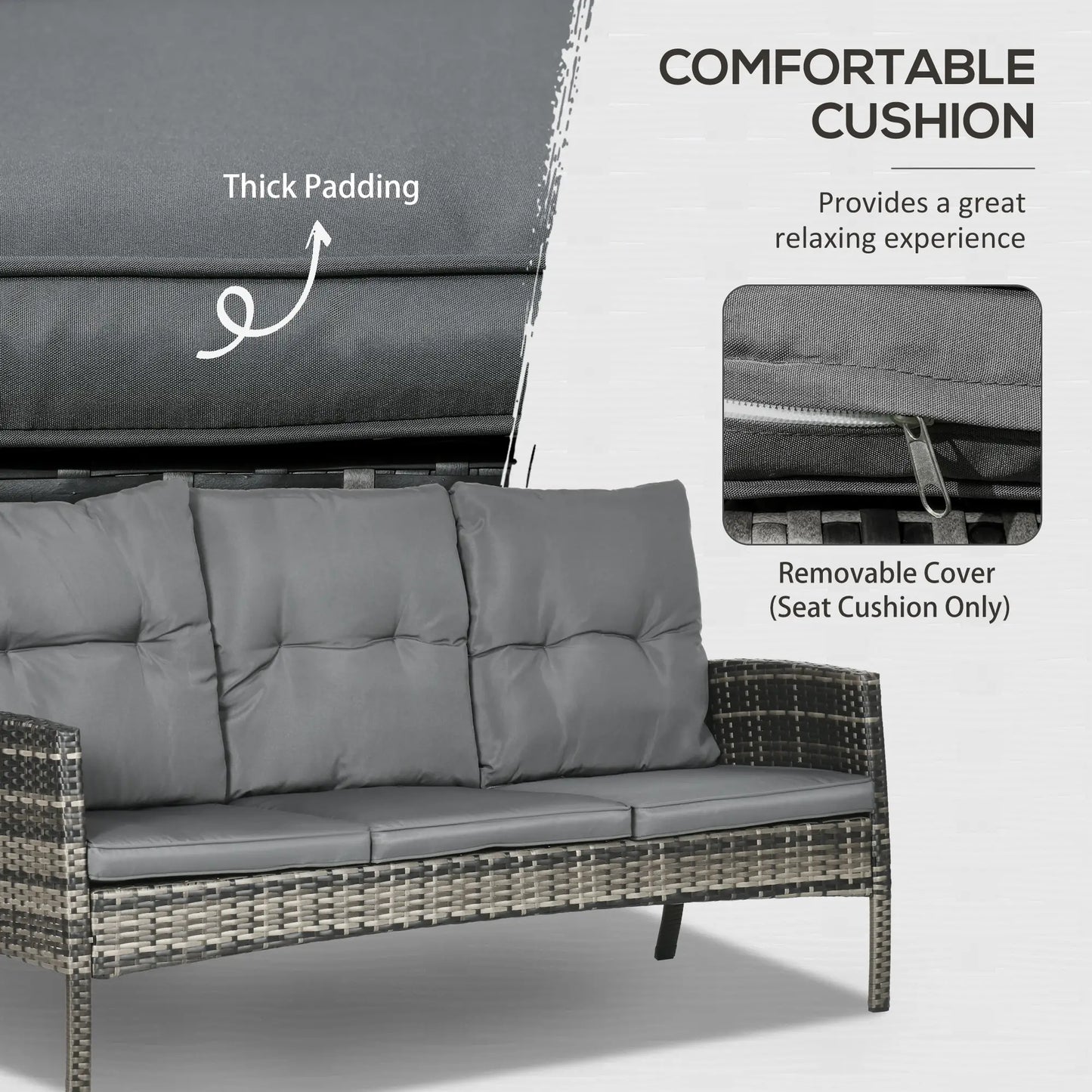 6-Piece Patio Set, Chairs, Ottomans, Sofa, Glass Table, Grey Patio Furniture Sets at Gallery Canada