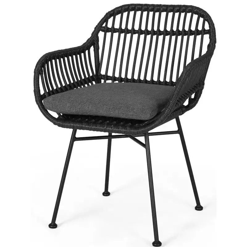 Outdoor Woven Faux Rattan Chairs with Cushions, 24