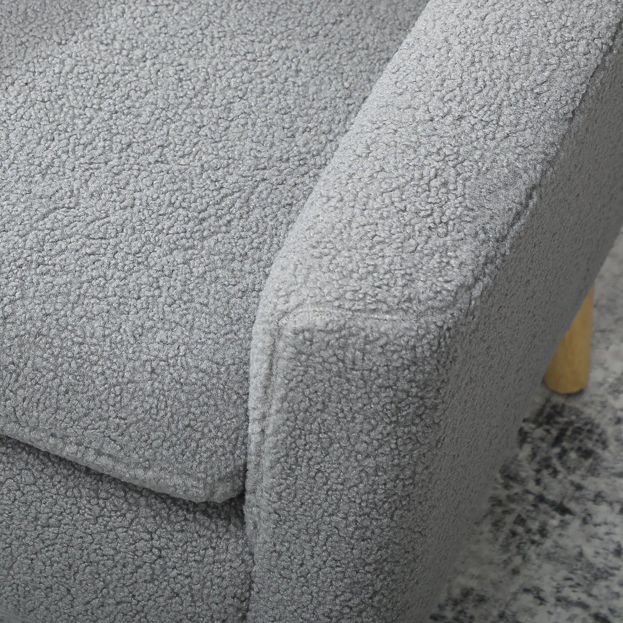 Modern Fabric Accent Chair, Upholstered Armchair with Wood Legs, Grey Accent Chairs at Gallery Canada