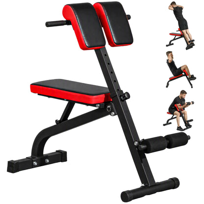 Foldable Roman Chair Hyperextension Bench, 660LBS, Black Weight Benches at Gallery Canada