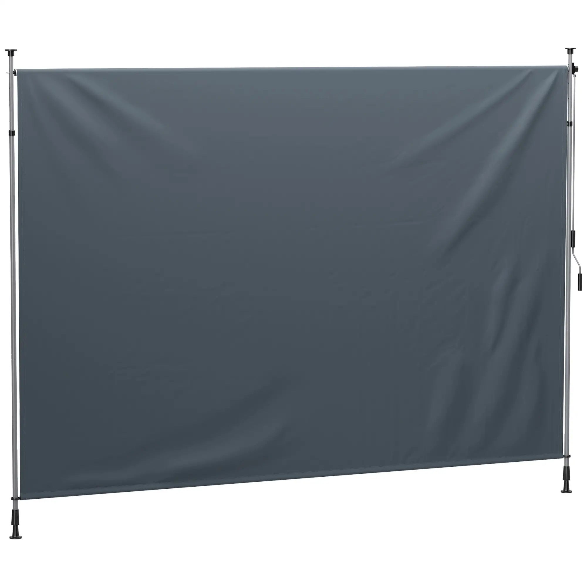 11.5' x 10' Manual Retractable Patio Awning, UPF30+ Water-Resistant, Dark Grey Patio Awnings at Gallery Canada