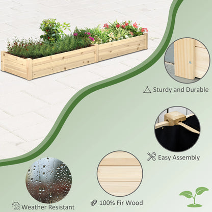 96" x 24" x 10" Wooden Raised Garden Bed, 2 Planter Boxes, Non-Woven Fabric Liner Wooden Planter Boxes at Gallery Canada