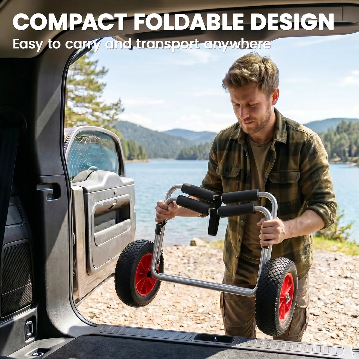 Foldable Kayak Cart, 198LBS Canoe Trolley, 10" No-Flat Wheels, Kayak Carts at Gallery Canada