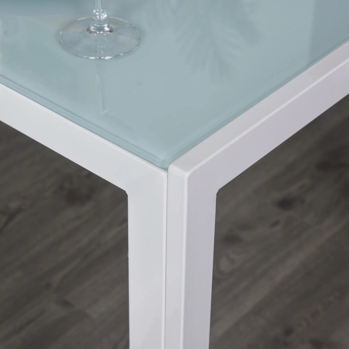 5-Piece Rectangular Glass Kitchen Table, Metal Frame, White Bar Sets at Gallery Canada