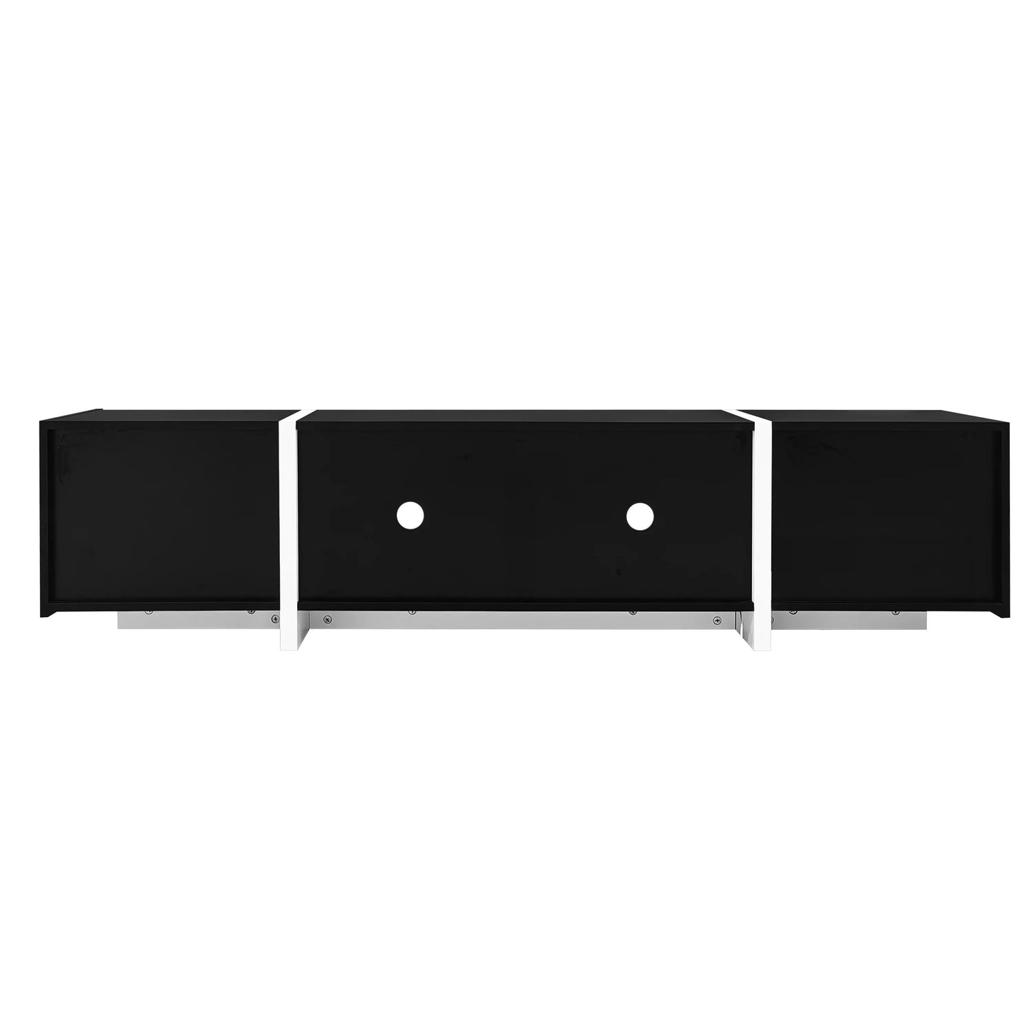 TV Cabinet, High Gloss Finish, LED Light, 67" L x 11.5" W x 11.5" H, Black TV Stands at Gallery Canada