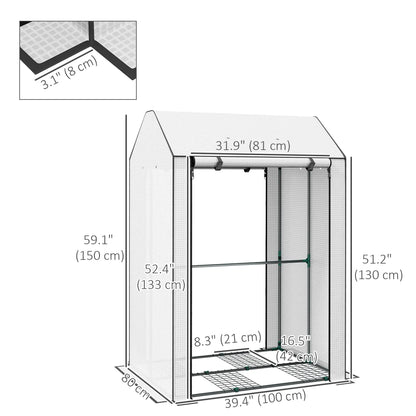 Mini Greenhouse With 4 Wire Shelves, Portable, 39.4" x 31.5" x 59.1", White Mini Greenhouses at Gallery Canada