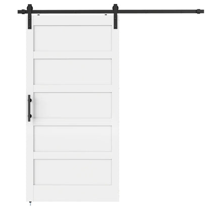 42x84 Sliding Barn Door Kit, Shaker Style, Wood Grain, White Door Hardware White Wood Grain at Gallery Canada