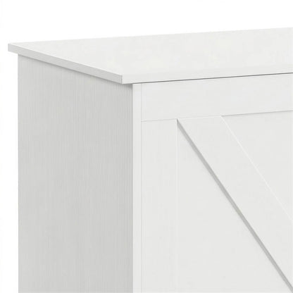 31.5 Inches Storage Chest with Safety Hinge, Wood Grain, White Storage Ottomans & Benches at Gallery Canada