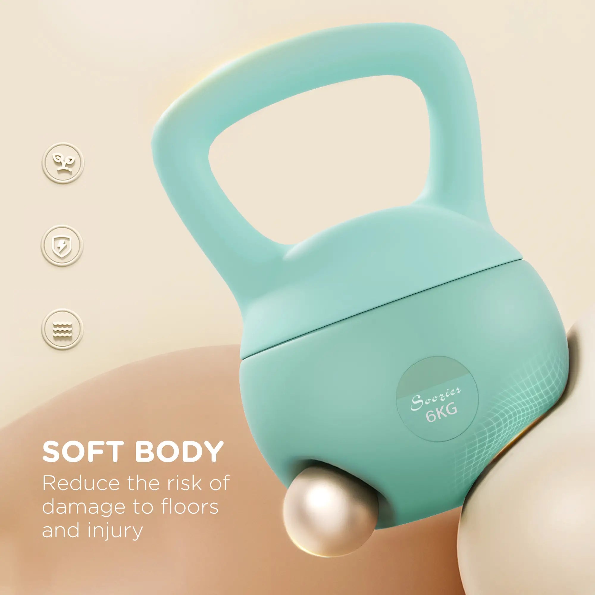 13 lb Soft Kettlebell, Sand Filled Weight w/ Grip Handle, Kettlebell Weight for Full Body Workout, Green Strength Training Equipment at Gallery Canada