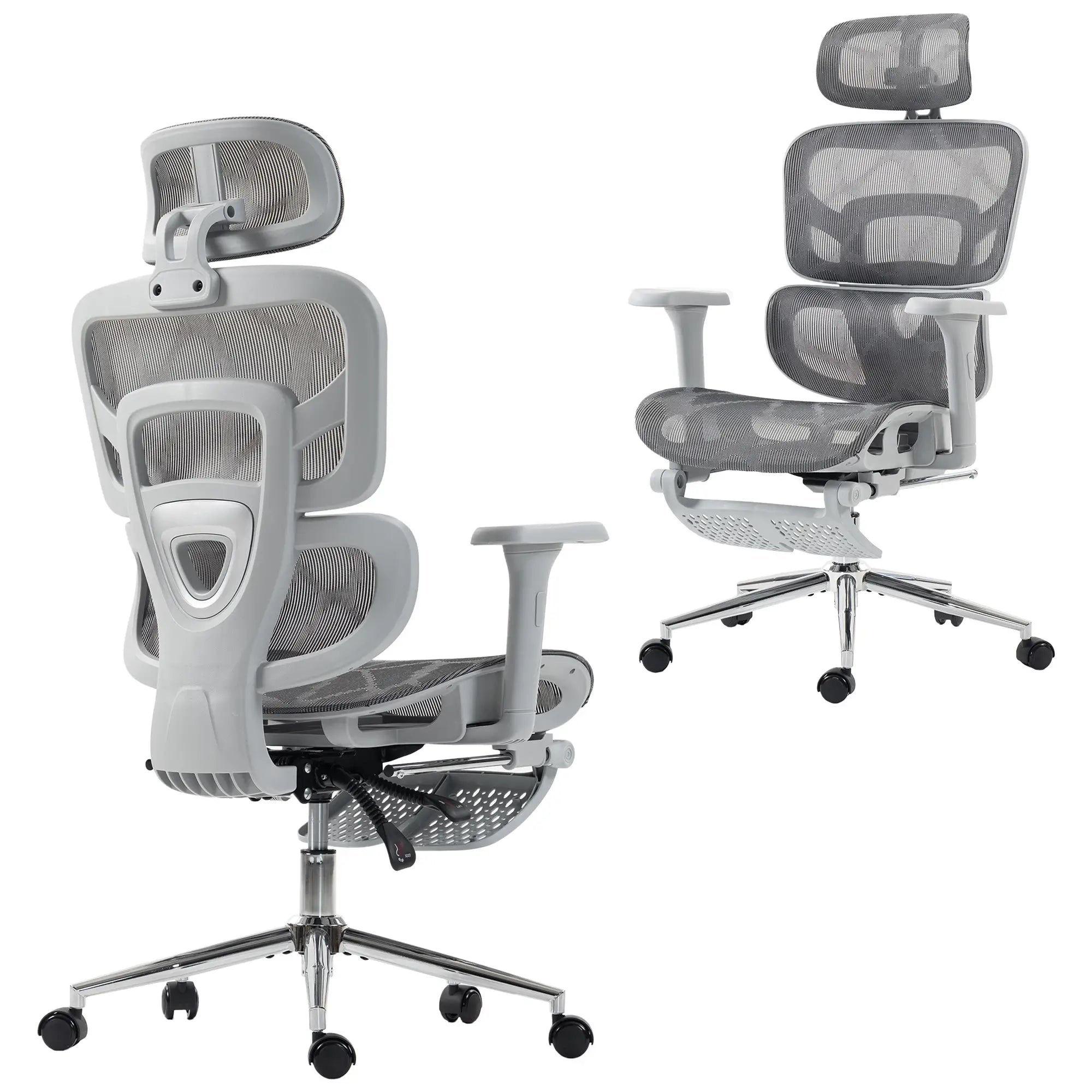 Ergonomic Office Chair, Mesh Reclining, Grey Task Chairs at Gallery Canada