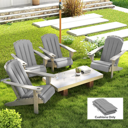 Set Of 4 Patio Chair Cushions, High Back Adirondack, High-Density Foam, Grey Patio Chair Cushions at Gallery Canada