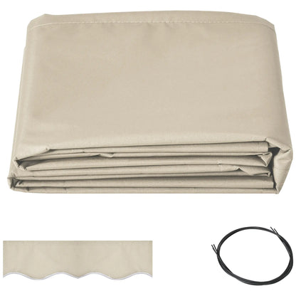 9' x 8' Outdoor Sunshade Canopy, Retractable Awning Fabric, Beige