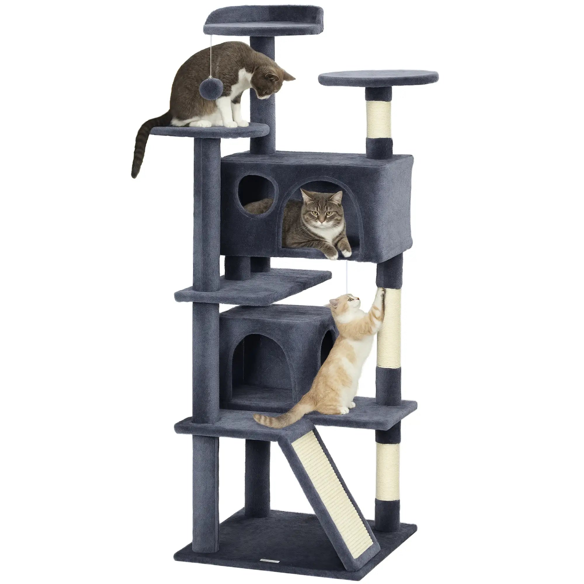 54 Cat Tree, Multi-Level Tower with Scratching Posts, Condos, Dark Grey Cat Towers at Gallery Canada