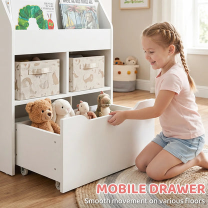 Kids Bookcase, Multi-Shelf Organizer with Drawer, White Baby & Kids Storage at Gallery Canada