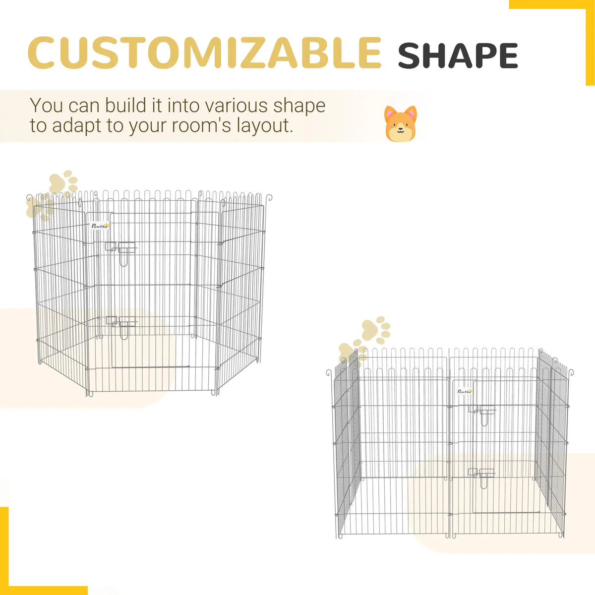 36 Inch 8-Panel Dog Playpen, Foldable Pet Exercise Crate, Black Dog Cages & Crates at Gallery Canada