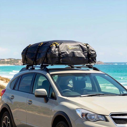 Waterproof Soft-Shell Roof Cargo Carrier, 21 Cubic Feet, Anti-Slip Mat Automotive Black, Yellow at Gallery Canada