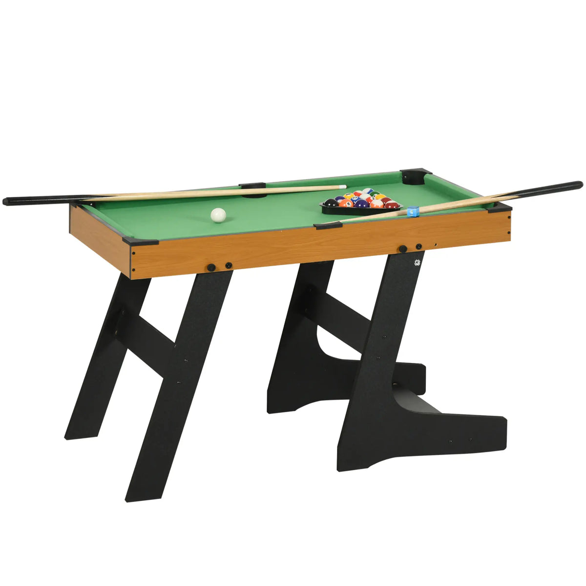 38" Mini Pool Table Set, Tabletop Billiards, Folding, Includes Balls, Cues, Chalk, Brush Game Tables Natural, Black, Green at Gallery Canada