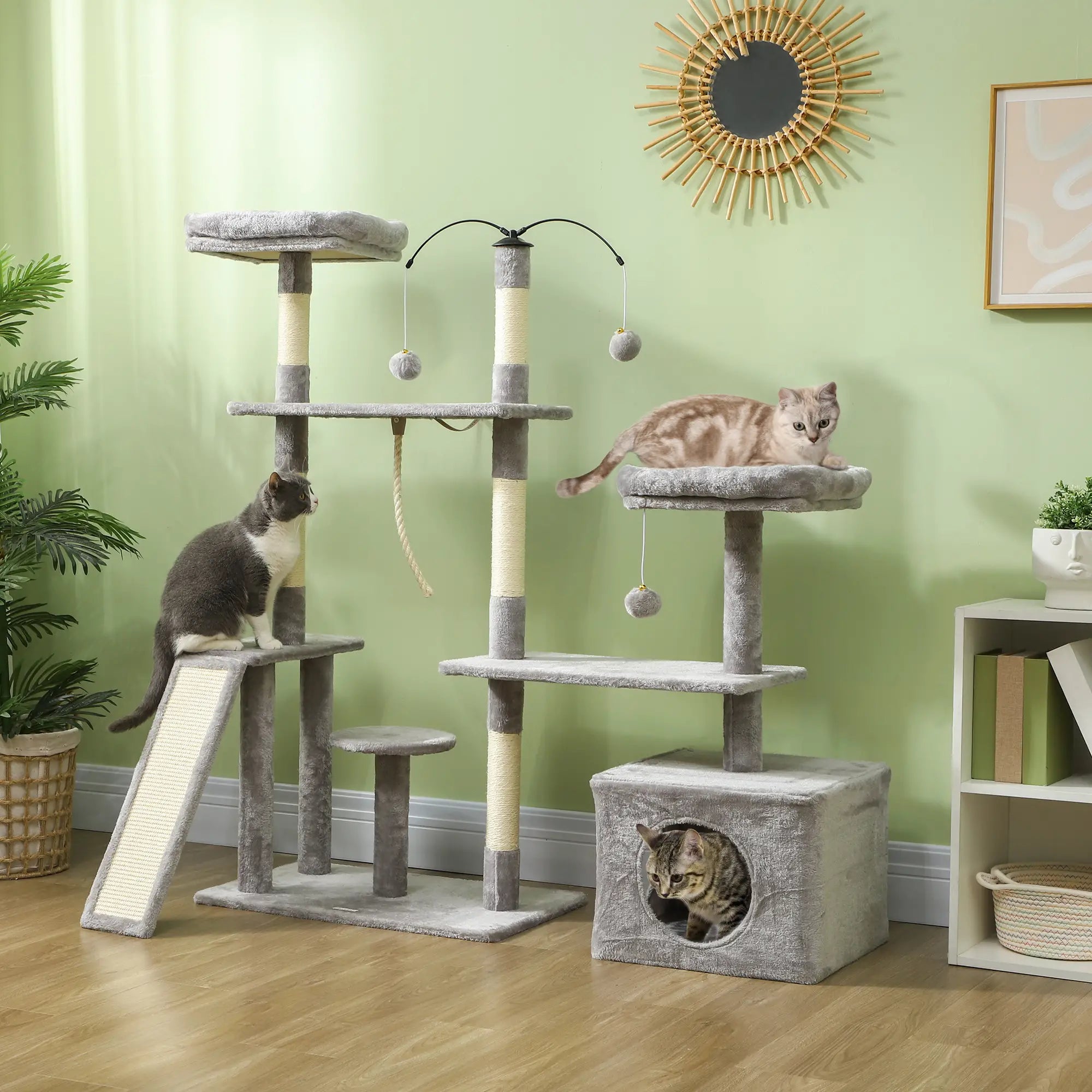 53 Cat Tree, Scratching Posts, Condo, Beds, Platforms, Light Grey Cat Towers at Gallery Canada