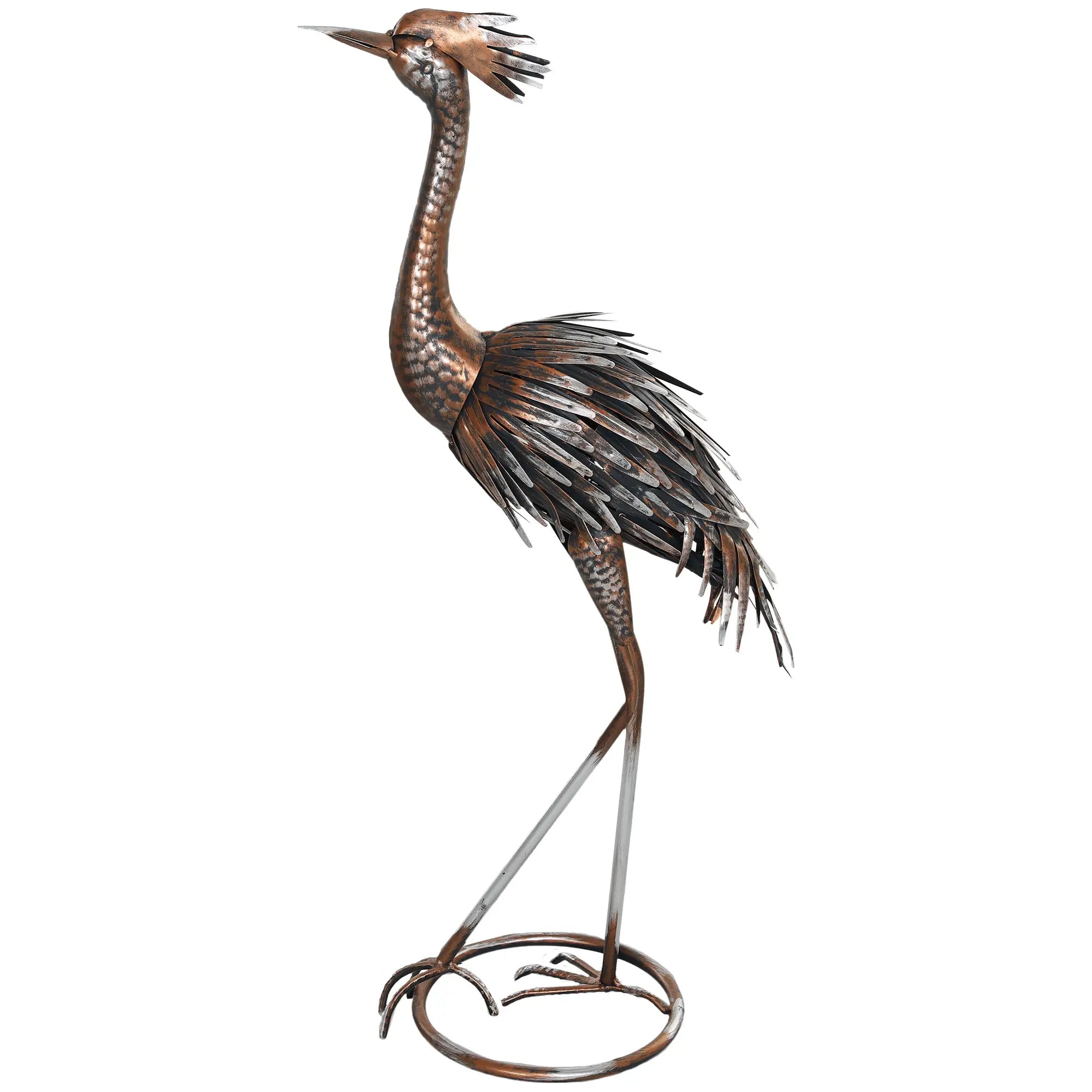 Garden Statue, Heron Standing Sculpture, 12.2