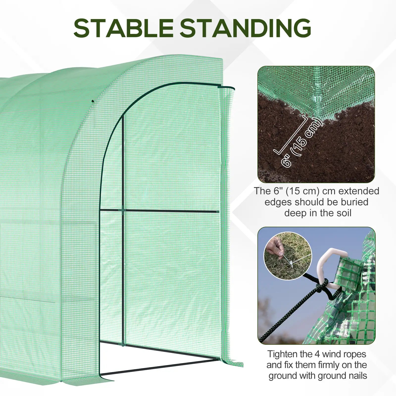 Walk-in Lean-to Greenhouse, 10' x 5' x 7', PE Cover, Green Greenhouses at Gallery Canada