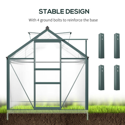 6' x 10' x 6.6' Polycarbonate Greenhouse, Walk-In Garden Kit, Green Walk In Greenhouses at Gallery Canada