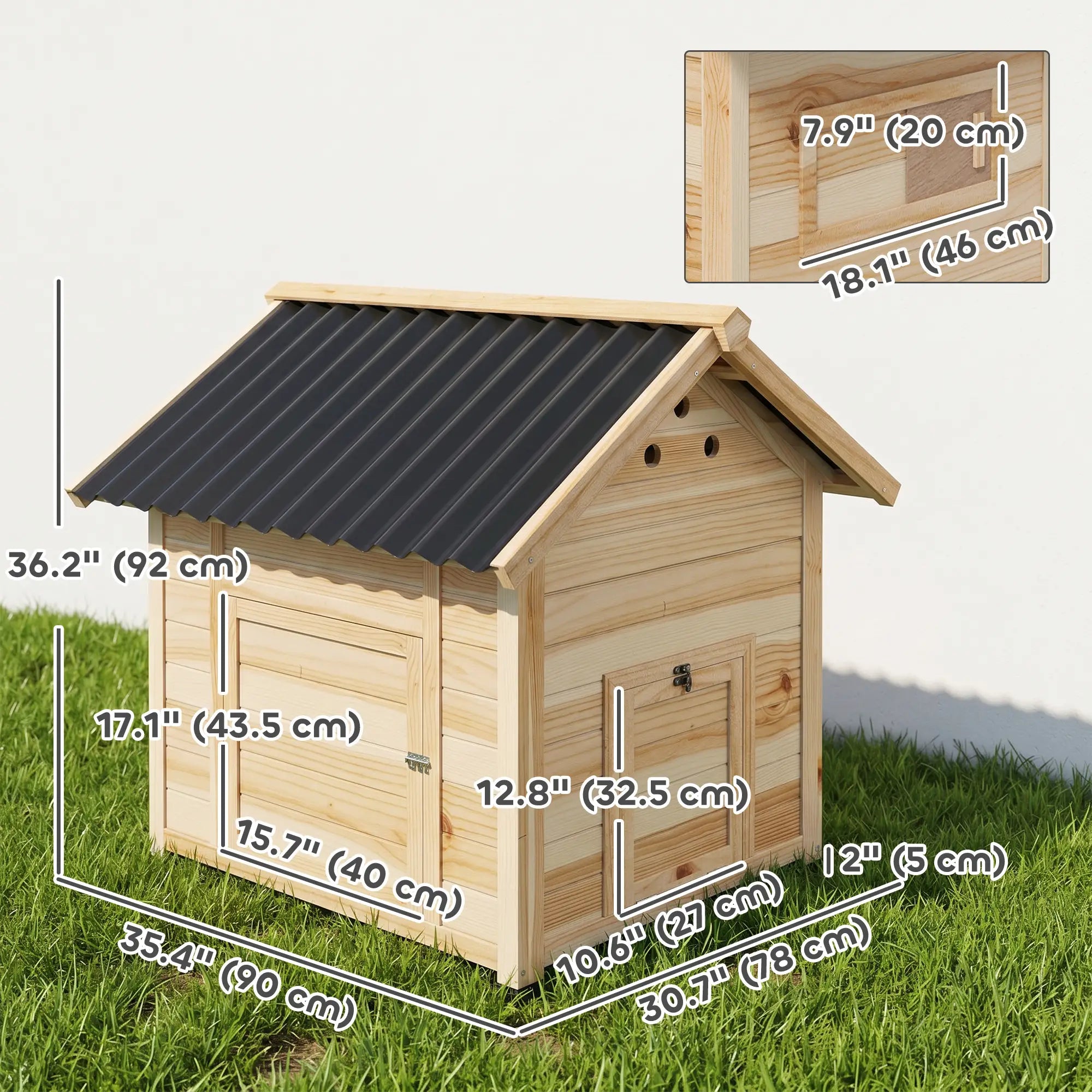 Wooden Duck Coop With Openable Roof, Double Doors, Natural Wood Chicken Coops at Gallery Canada
