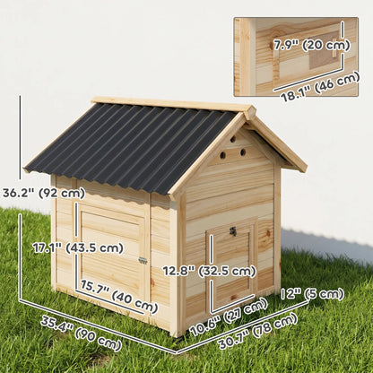 Wooden Duck Coop With Openable Roof, Double Doors, Natural Wood Chicken Coops at Gallery Canada