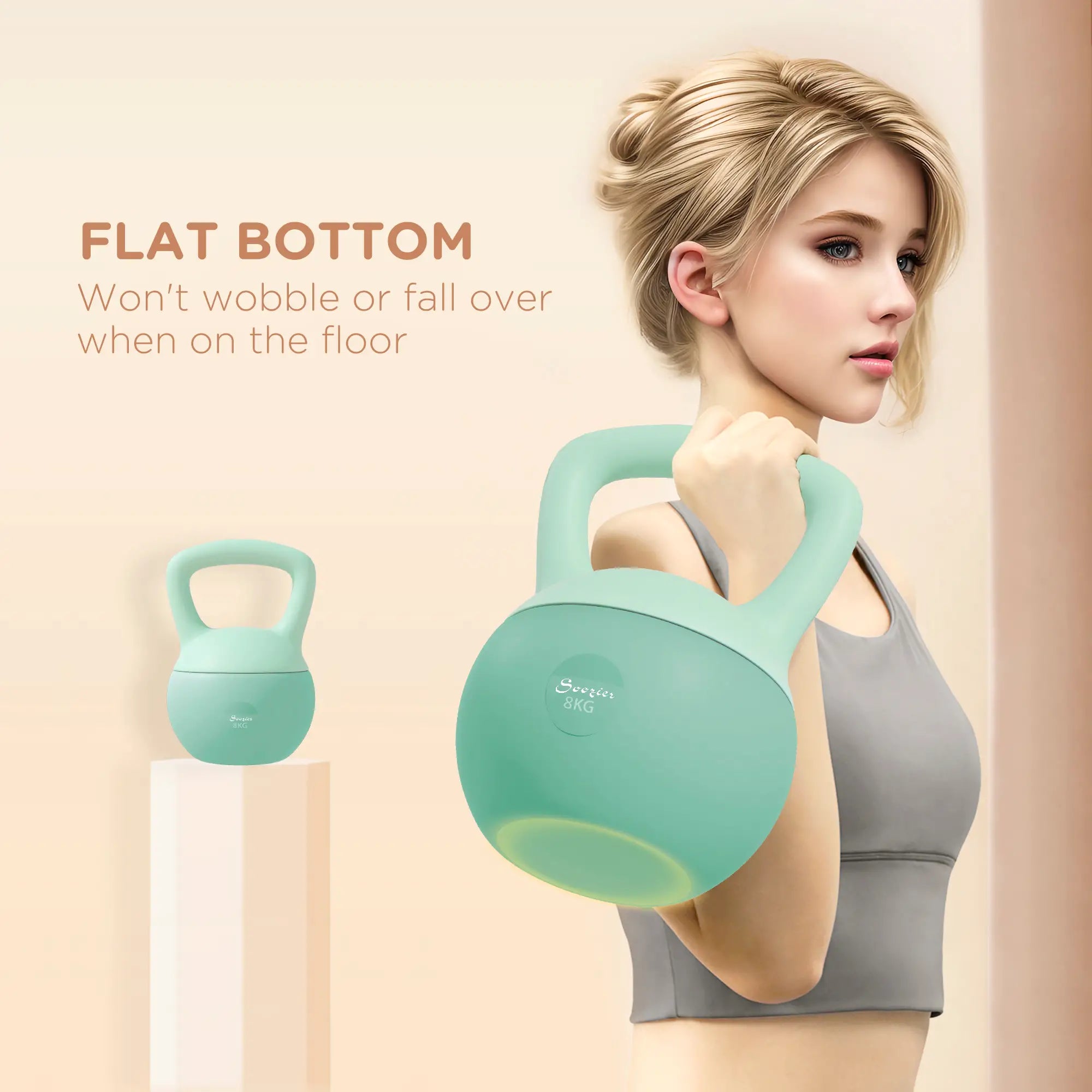 18 lb Soft Kettlebell, Sand Filled, Grip Handle, Full Body Workout Strength Training Equipment at Gallery Canada