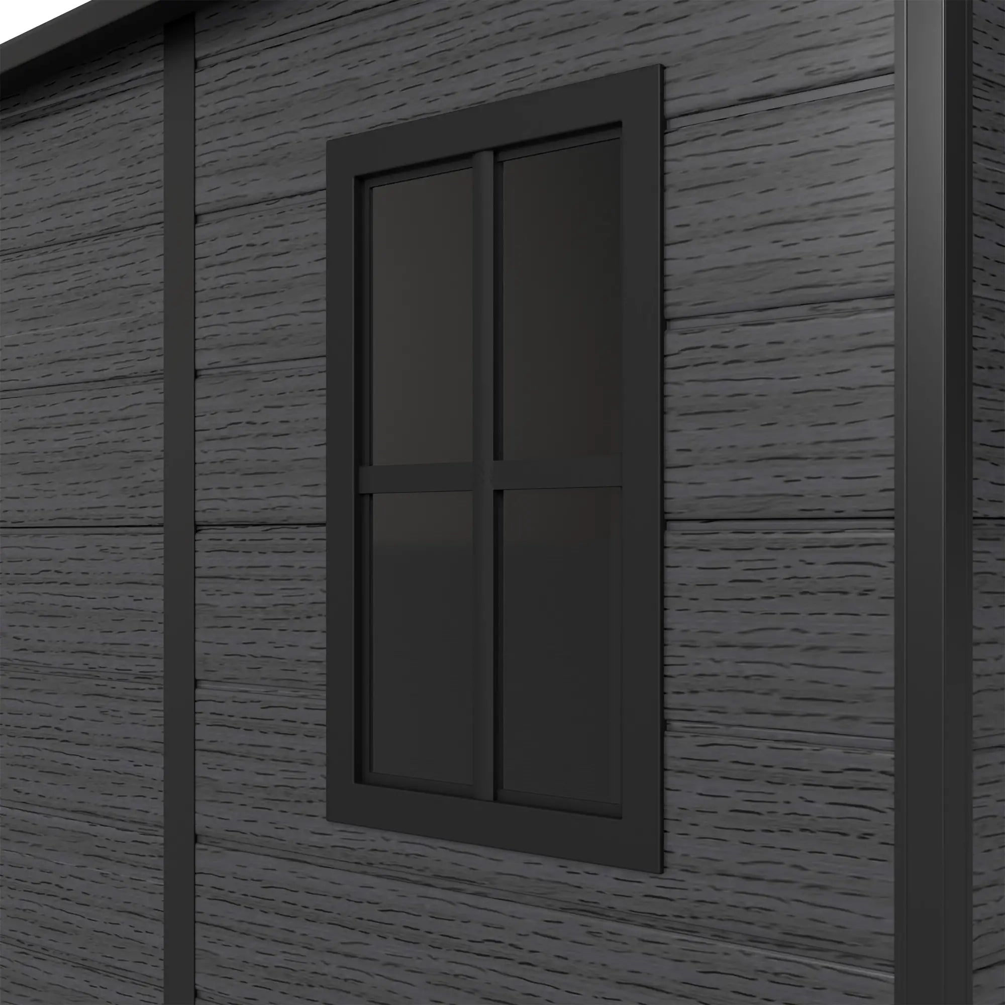 6' x 6' Outdoor Storage Shed, Plastic Garden Shed, Dark Grey, Dark Grey Sheds at Gallery Canada