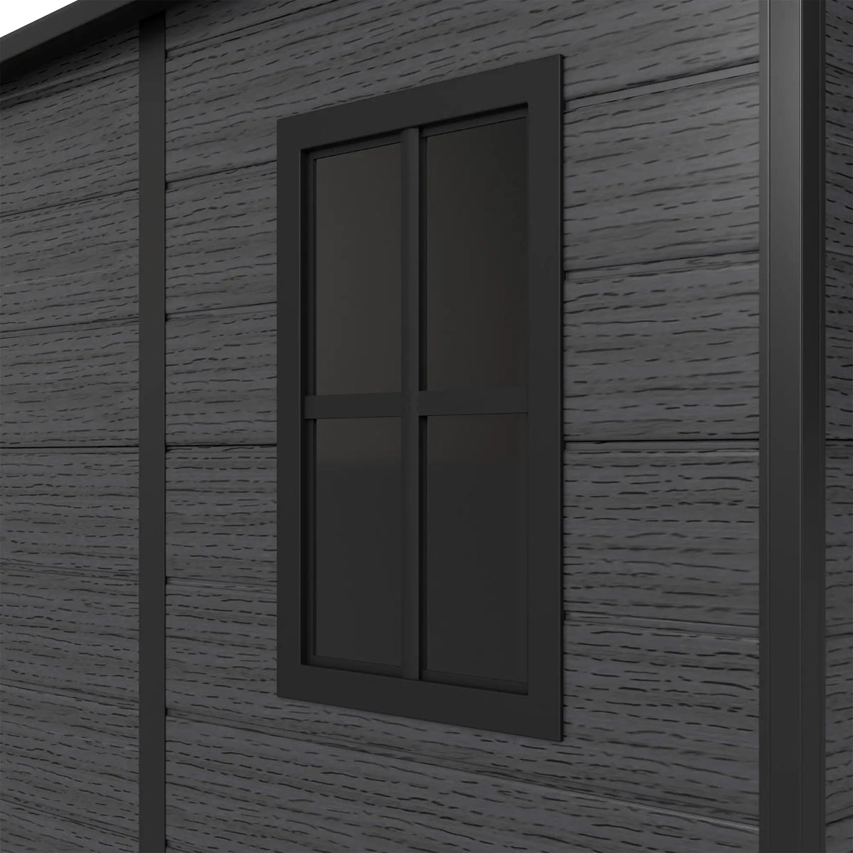 6' x 6' Outdoor Storage Shed, Plastic Garden Shed, Dark Grey, Dark Grey Sheds at Gallery Canada