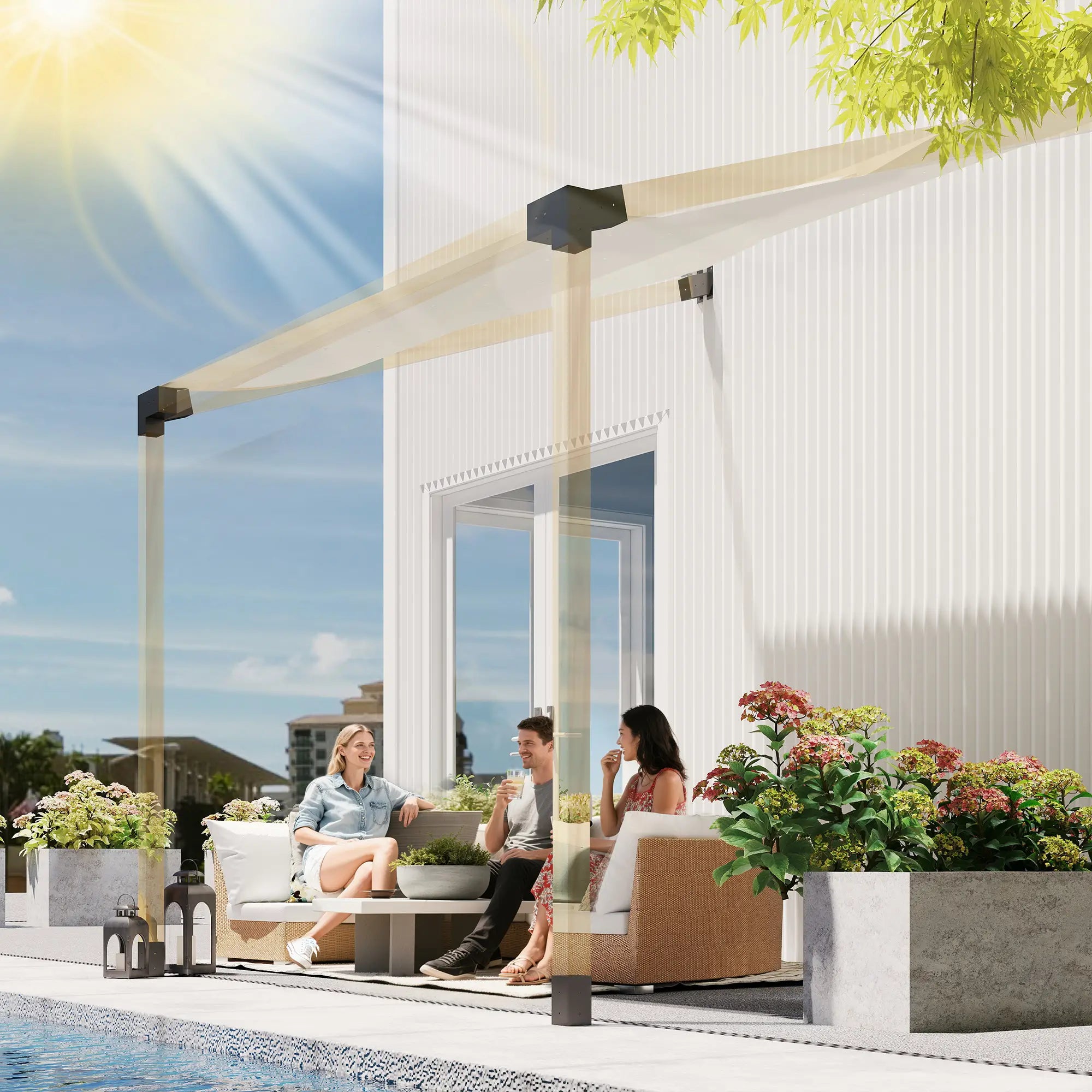 15° Slanted Pergola Bracket Kit, 3.6