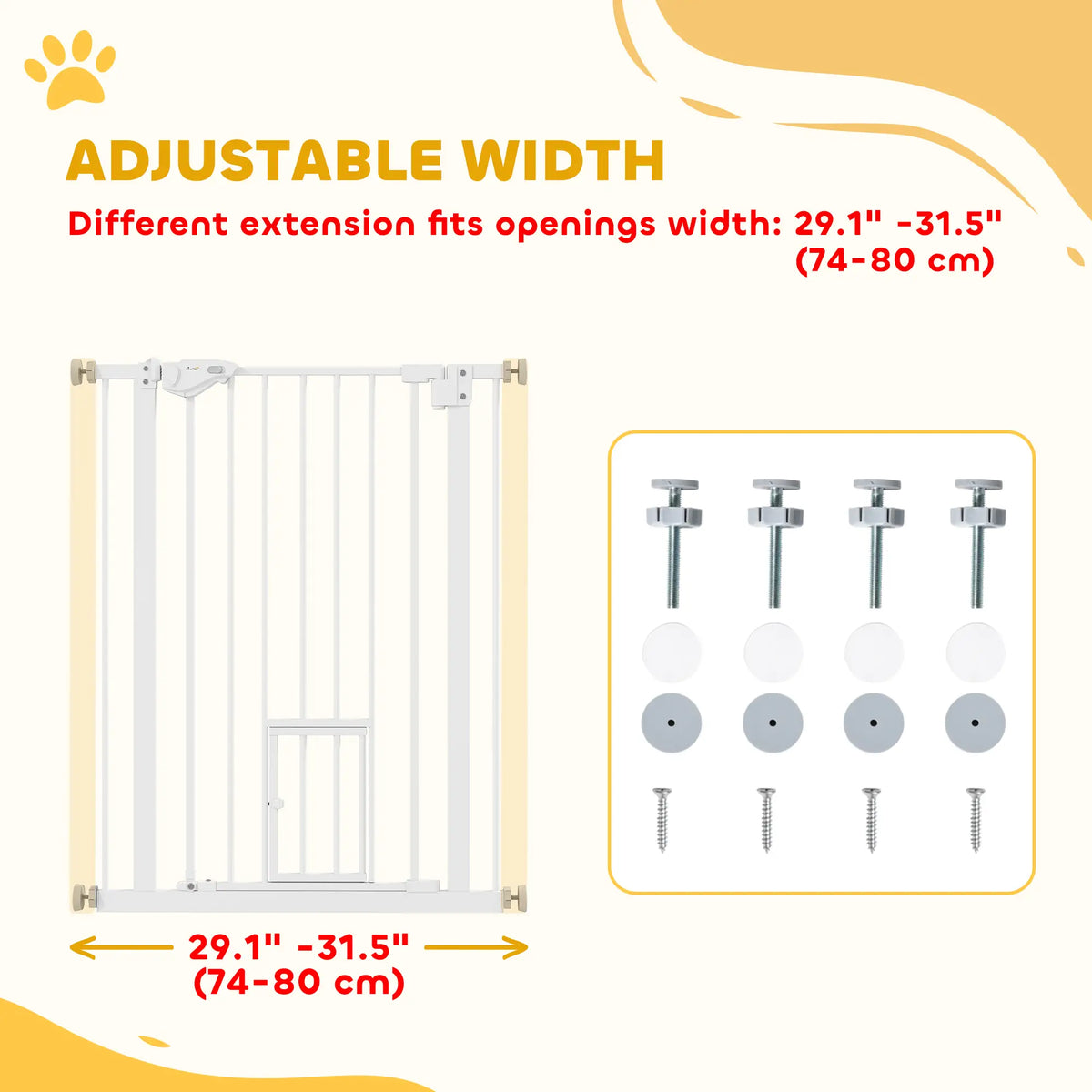 36" Indoor Dog Gate for Doorways, House, Stairs, White Houses, Kennels & Pens at Gallery Canada