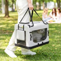Soft-Sided Pet Carrier Bag for Small Dogs, Light Grey Dog Bike Trailers & Strollers at Gallery Canada