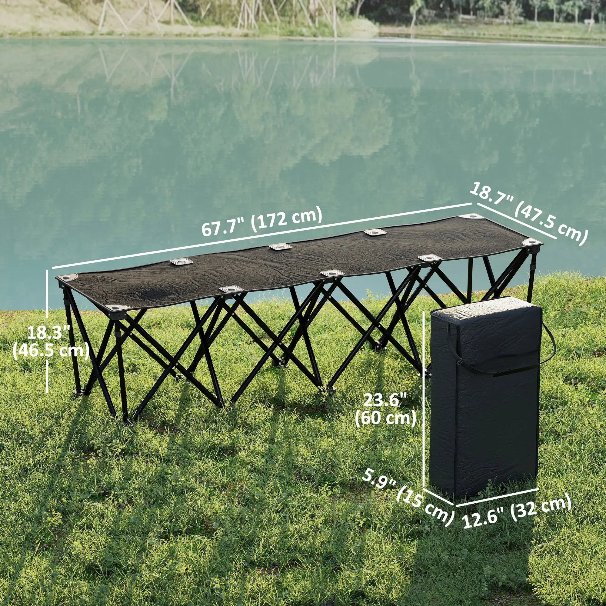 Portable 4-Seater Folding Camping Chair, Team Bench, Carry Bag Picnic Tables & Camping Chairs at Gallery Canada