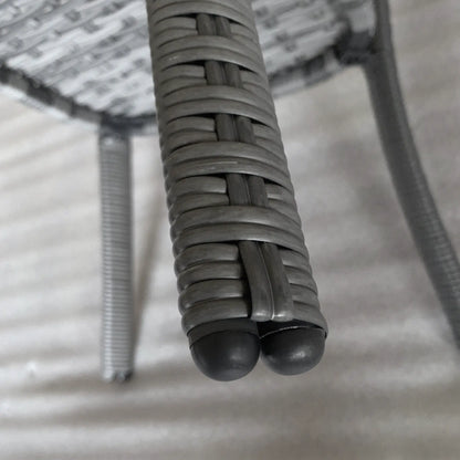 Outdoor Coffee Table With Storage Shelf, Hand-Woven Wicker Side Table, Mix Grey Patio Side Tables at Gallery Canada