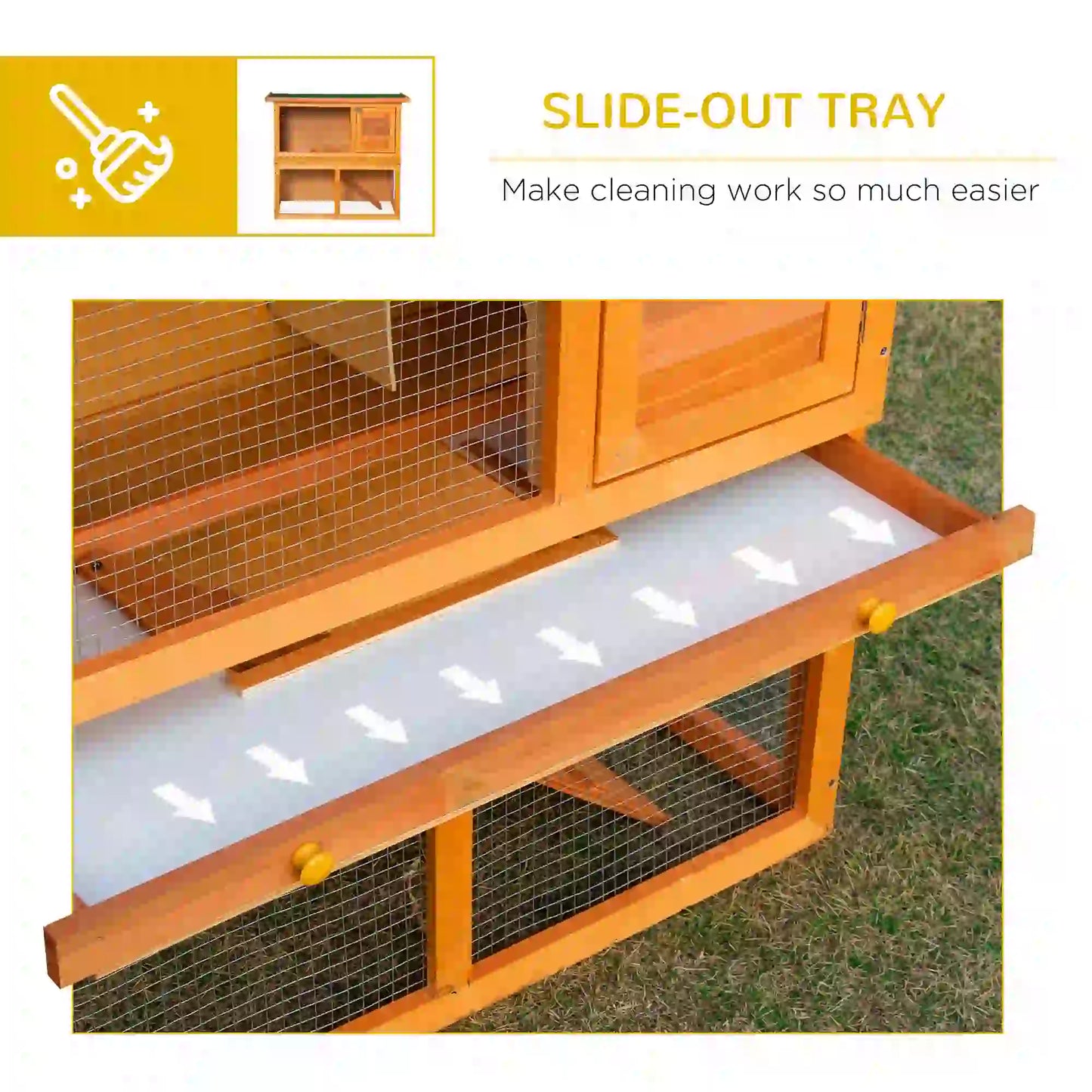 Wooden Rabbit Hutch, Small Animal Cage, 2-Level with Run Rabbit Hutch at Gallery Canada