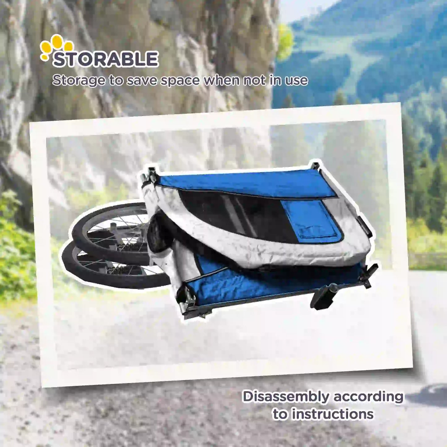 Dog Bike Trailer, 2-In-1 Pet Stroller, Bicycle Wagon, Blue Dog Bike Trailers & Strollers at Gallery Canada