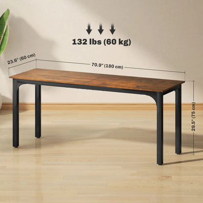 71" Computer Desk, Metal Legs, Rustic Brown Computer Desks at Gallery Canada