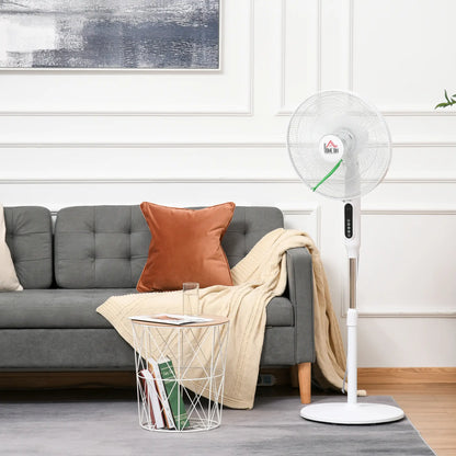 Standing Floor Fan with Remote, Tall Pedestal Fan, White Stand Fans at Gallery Canada