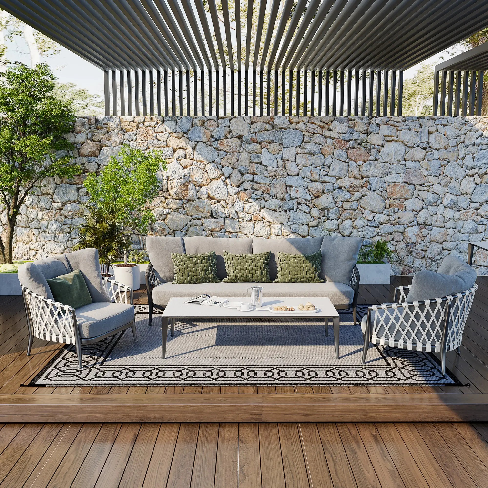 Portable Outdoor Rug, 9' x 12', Waterproof, Reversible, Black and Grey Outdoor Reversible Rugs at Gallery Canada