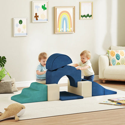 7-Piece Baby Soft Play Set, Indoor Gym for Crawling, Navy Blue Kids Gym & Playmats at Gallery Canada