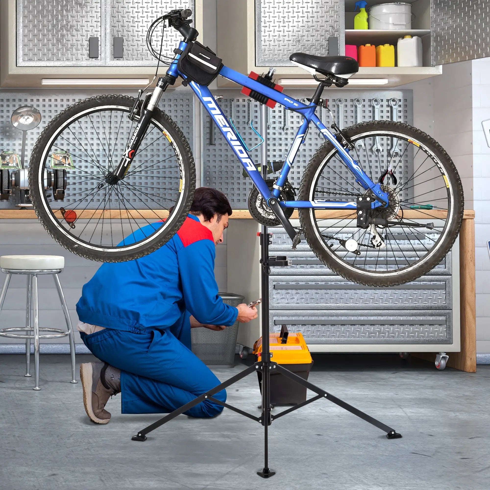 Adjustable Bike Repair Stand, Telescopic Arm, 70.75