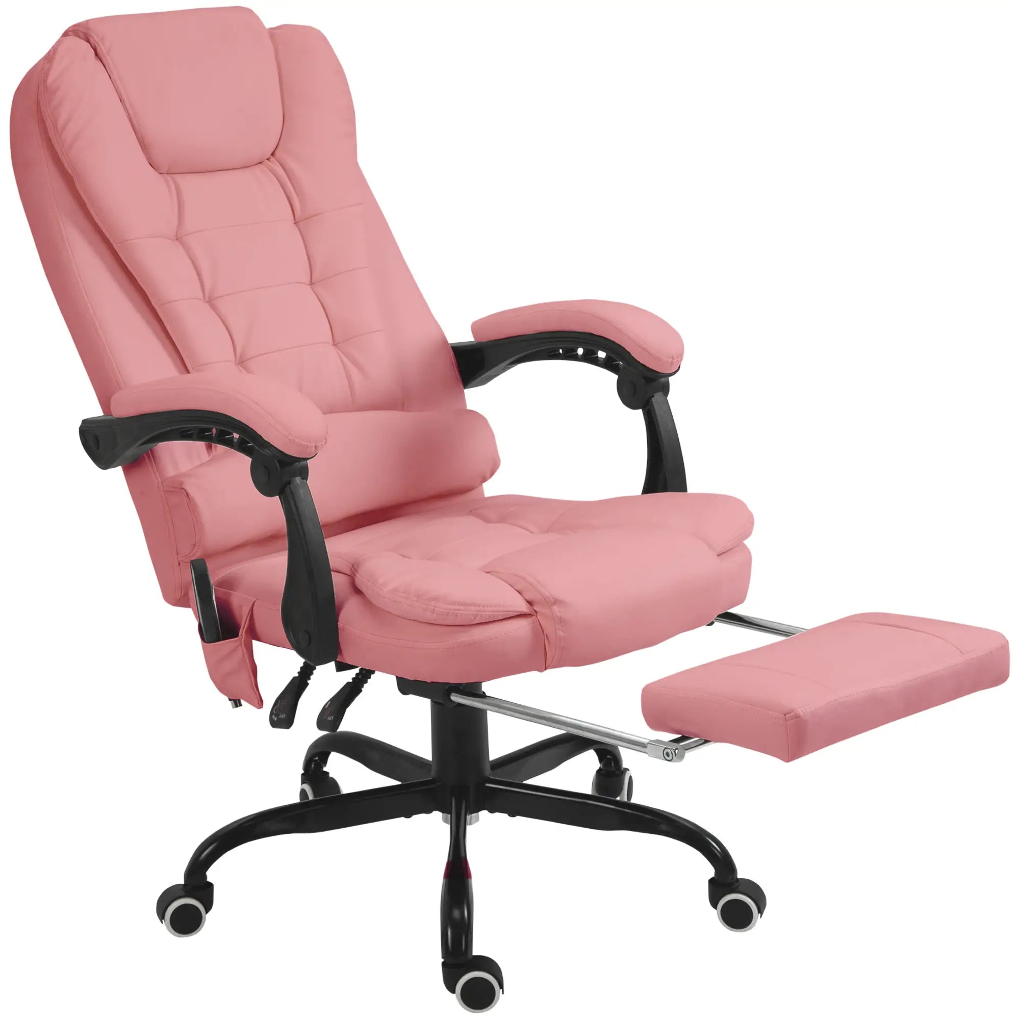 7-Point Vibrating Massage Chair, Reclining with Footrest, Pink Massage Chairs at Gallery Canada