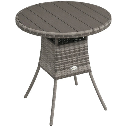 27.5" Outdoor Wicker Dining Table, PE Rattan Patio Furniture, Grey Patio Dining Tables at Gallery Canada