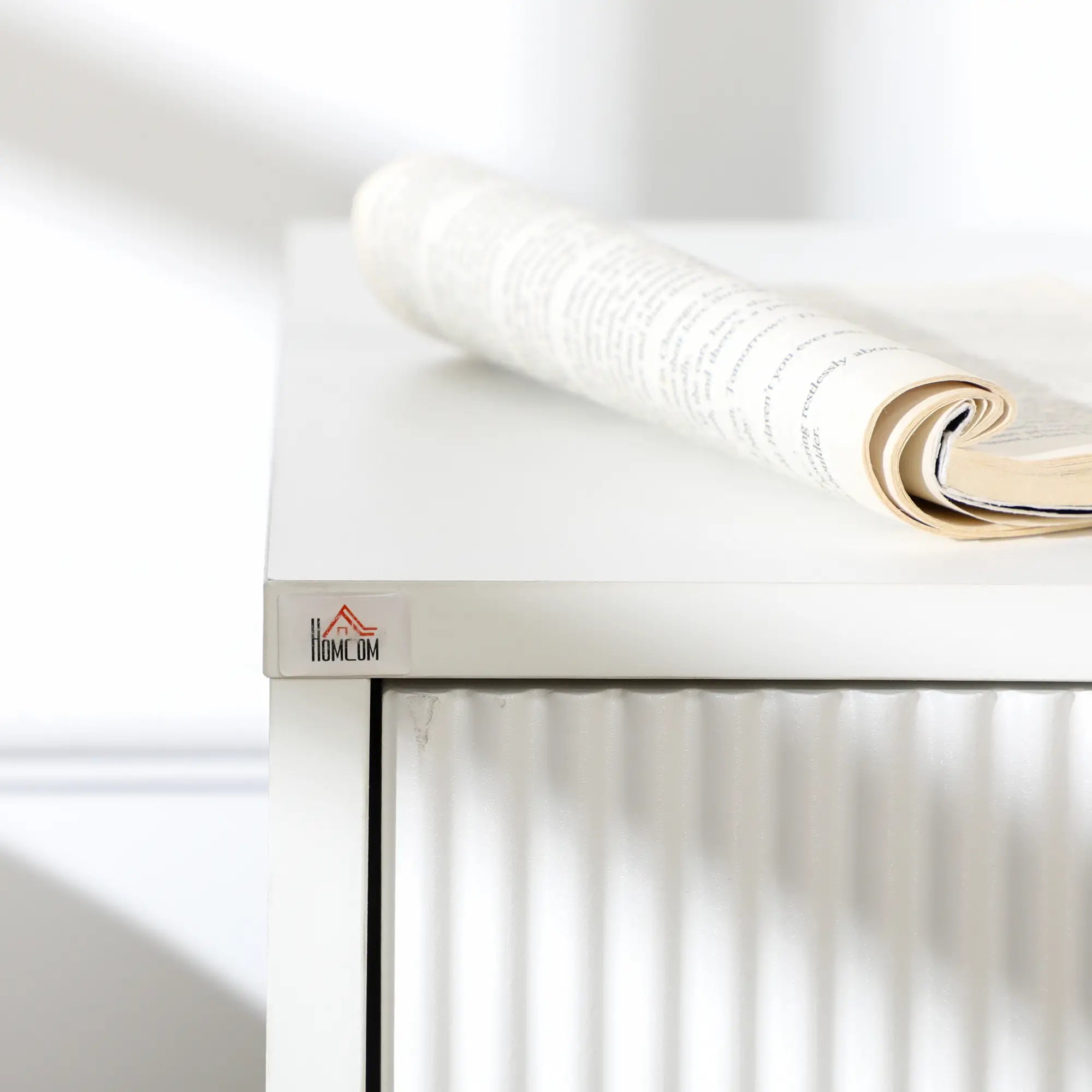 Modern Nightstand, 2 Drawers, Metal Legs, Bedroom Living Room, White Bedside Tables at Gallery Canada