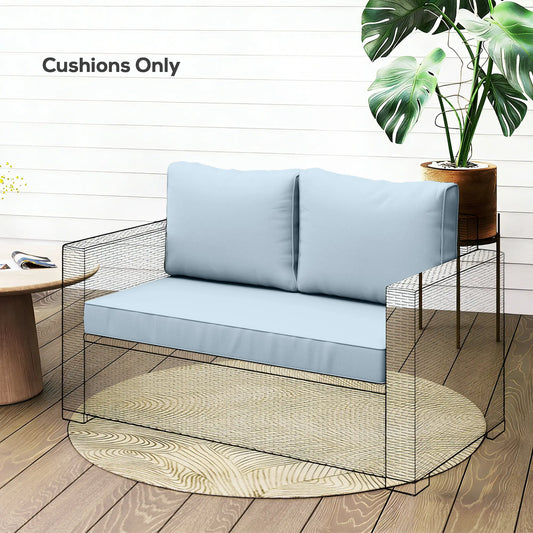 Outdoor Seat Cushions With Backrest, Loveseat Double Sofa, Light Blue Patio Chair Cushions Light Blue at Gallery Canada