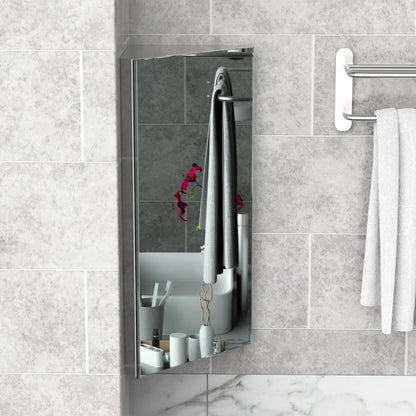 Wall Mounted Bathroom Corner Mirror Cabinet, Single Door, Stainless Steel Mirror Medicine Cabinets at Gallery Canada