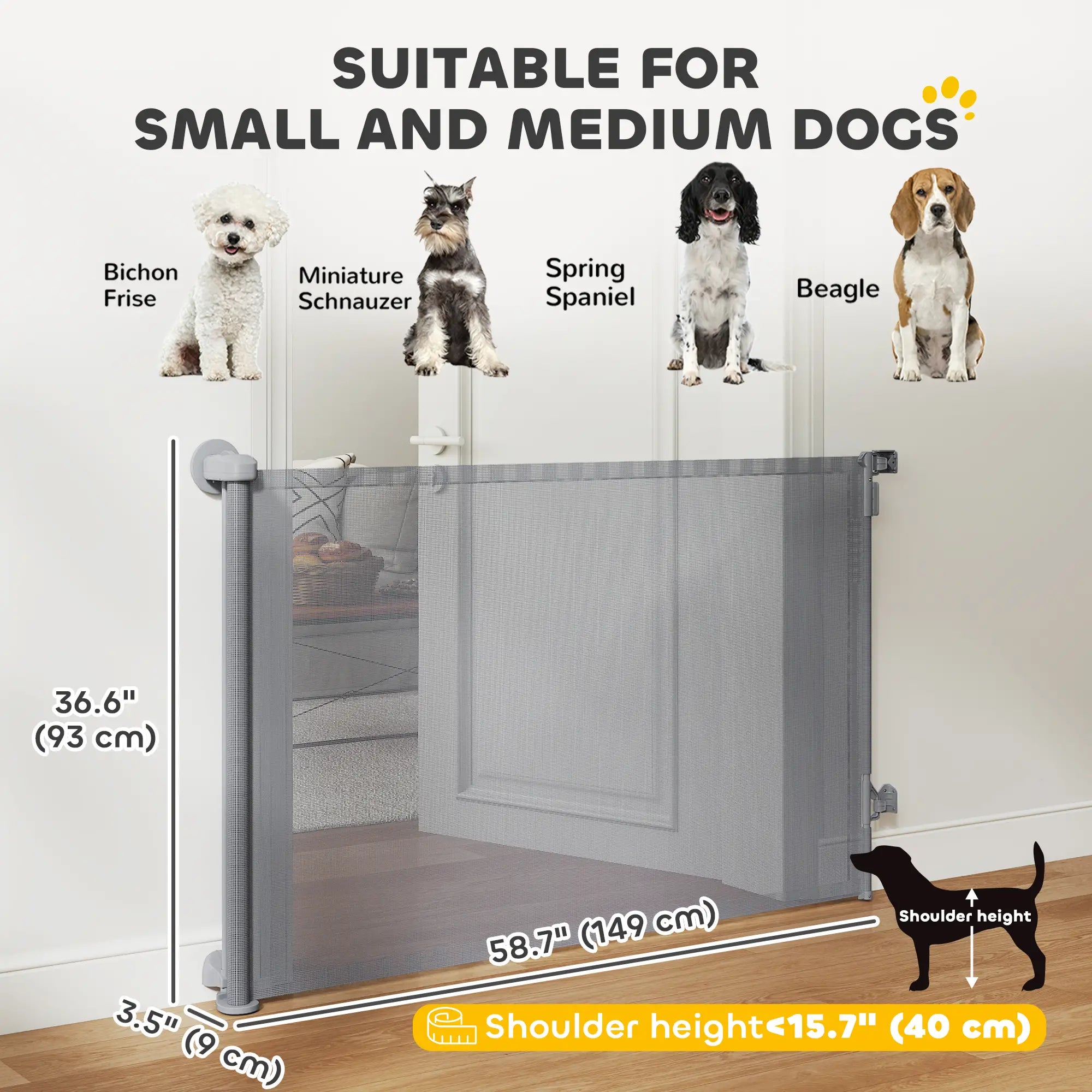 Retractable Dog Gate, 36.6