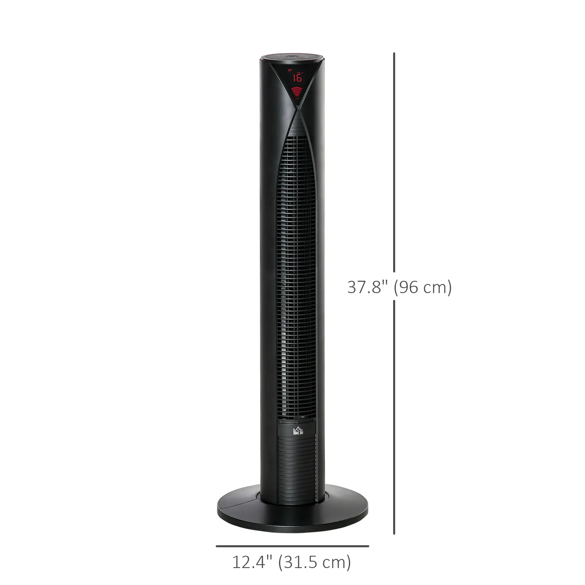 Freestanding Tower Fan, 3 Speed, 12h Timer, Oscillating, LED Panel, Remote, Black Tower Fans at Gallery Canada
